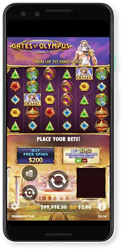 Jouez à Gates of Olympus sur votre téléphone